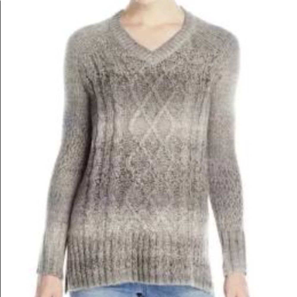 prAna Leisel Sweater- Small- Grey/Cream Multi-Toned